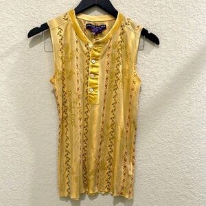 Ralph Lauren Purple Label Yellow Floral Tank Top vintage rare romantic